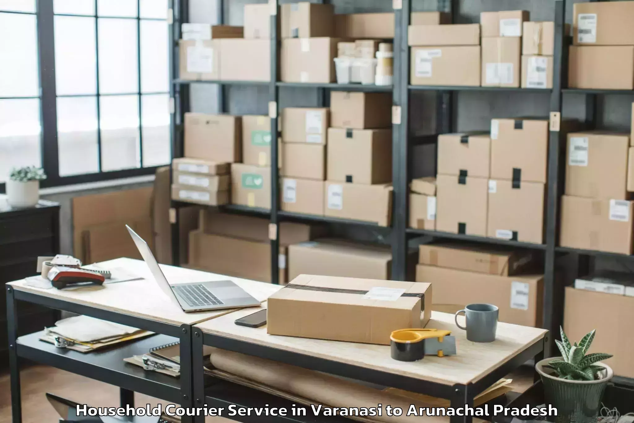 Reliable Varanasi to Roing Household Courier